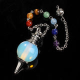 Silver Plated Opal Pendulum