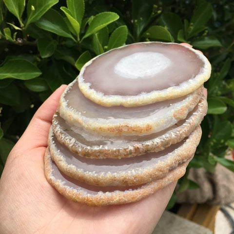 Natural Crystal Gem Stone Rough Agate Slice