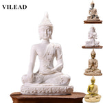 VILEAD 16 Style Buddha Statue Nature Sandstone Thailand Buddha Sculpture Hindu Fengshui Figurine Meditation Miniature Home Decor