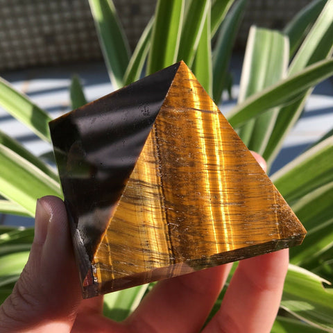 Natural Tiger Eyes Crystal Pyramid