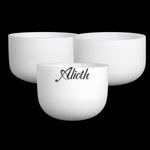 8/10/12 Inch 3 PCs White Crystal Singing Bowl Set