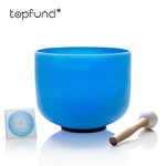 TOPFUND G Note  Blue Colored Frosted Quartz Crystal Singing Bowl 8"