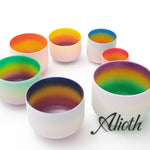 8 Inch Rainbow Colored Crystal Singing Bowl in various Note