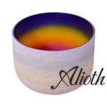 8 Inch Rainbow Colored Crystal Singing Bowl in various Note