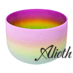 8 Inch Rainbow Colored Crystal Singing Bowl in various Note