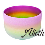 8 Inch Rainbow Colored Crystal Singing Bowl in various Note