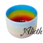 8 Inch Rainbow Colored Crystal Singing Bowl in various Note