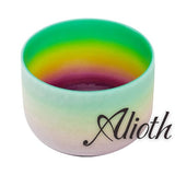 8 Inch Rainbow Colored Crystal Singing Bowl in various Note