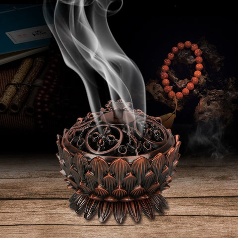 Lotus Shape Sandalwood Censer Incense Holder