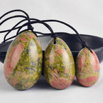 Drilled Yoni Eggs Unakite Jasper Jade Massage Stones