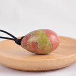 Drilled Yoni Eggs Unakite Jasper Jade Massage Stones