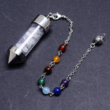 Qilmily Natural Crystal Filled Glass Pyramid Energy Pendulum