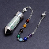 Qilmily Natural Crystal Filled Glass Pyramid Energy Pendulum