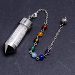 Qilmily Natural Crystal Filled Glass Pyramid Energy Pendulum