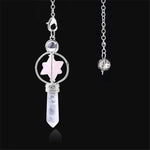 Qilmily Natural Crystal Filled Glass Pyramid Energy Pendulum