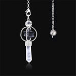 Qilmily Natural Crystal Filled Glass Pyramid Energy Pendulum