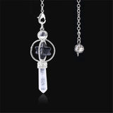 Qilmily Natural Crystal Filled Glass Pyramid Energy Pendulum