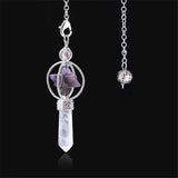 Qilmily Natural Crystal Filled Glass Pyramid Energy Pendulum