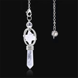 Qilmily Natural Crystal Filled Glass Pyramid Energy Pendulum