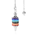 Qilmily Natural Crystal Filled Glass Pyramid Energy Pendulum