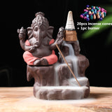 Ganesha Buddha Backflow Incense Burner + 20Pcs Free Cones