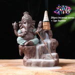 Ganesha Buddha Backflow Incense Burner + 20Pcs Free Cones