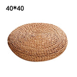 Tatami Futon Meditation Cushion Thickening Yoga Circle Corn Husk Straw Braid Mat Japanese Style Cushion with Silk Wadding