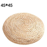 Tatami Futon Meditation Cushion Thickening Yoga Circle Corn Husk Straw Braid Mat Japanese Style Cushion with Silk Wadding