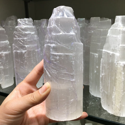 150mm SELENITE White Gypsum Skyscraper Castle Towers