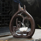 Smoke Waterfall Lotus Flower Stick Incense Holder