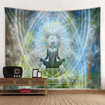 Indian Buddha Statue Meditation Tapestry Wall Hanging Mandala Tapestries Wall Cloth